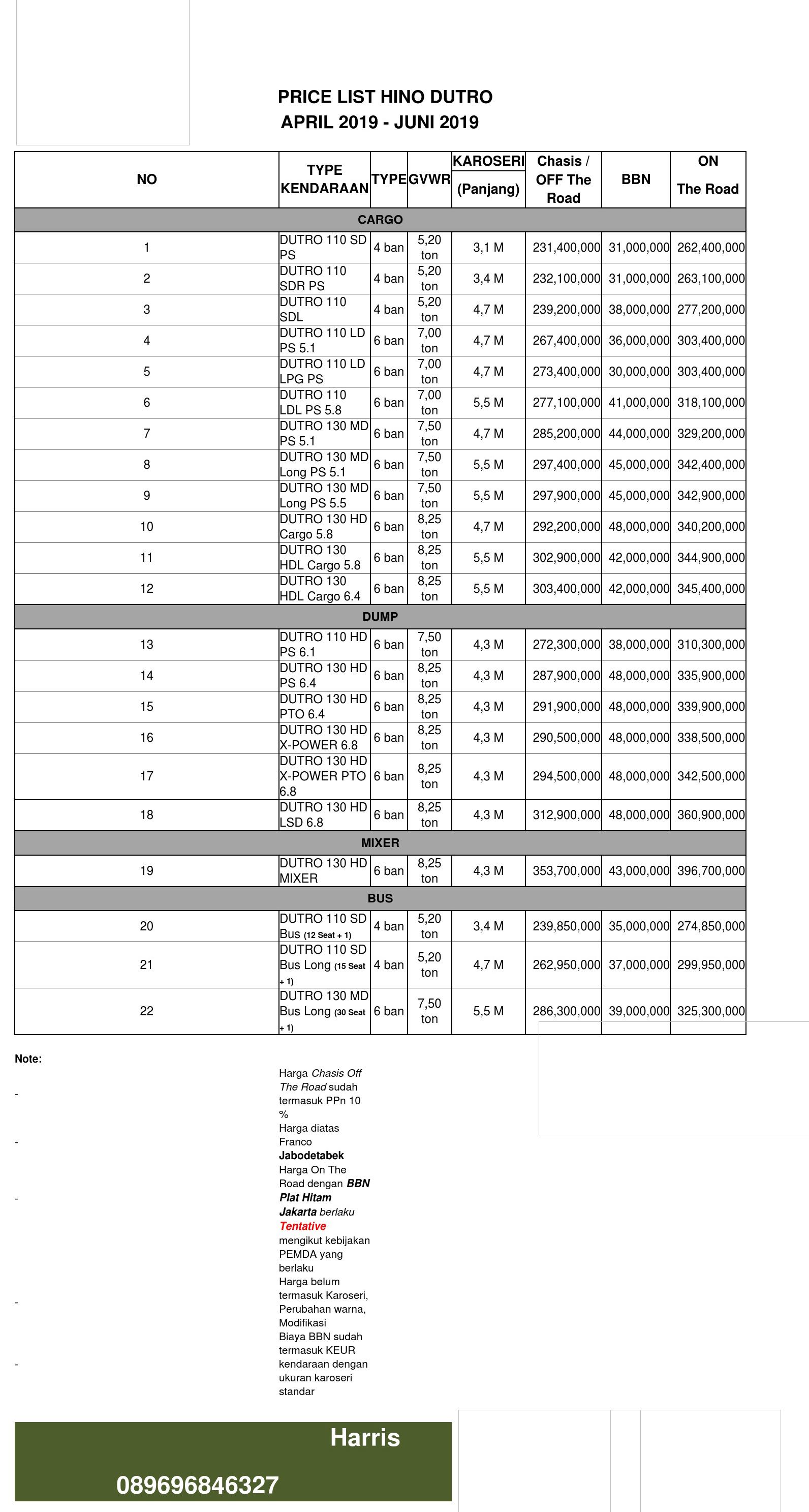 Daftar Harga